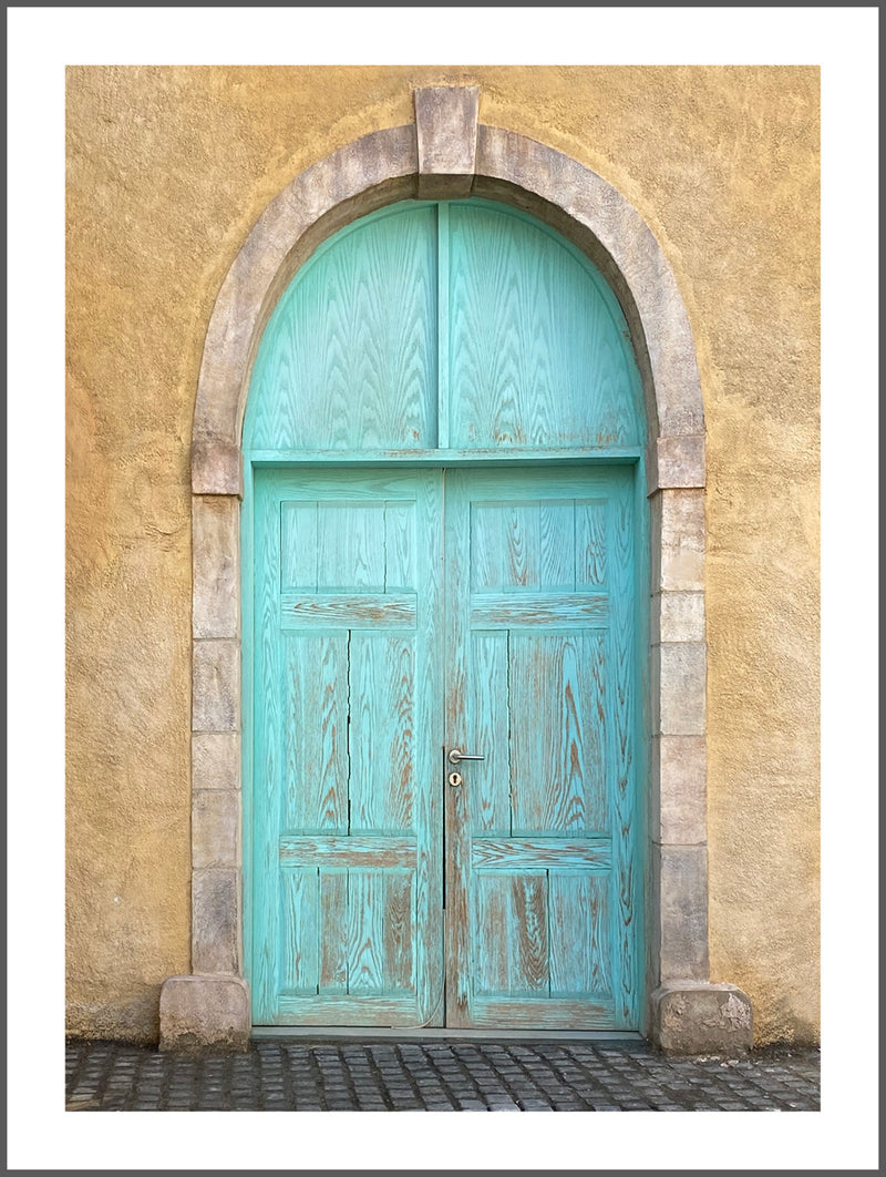 Turquoise Door Poster