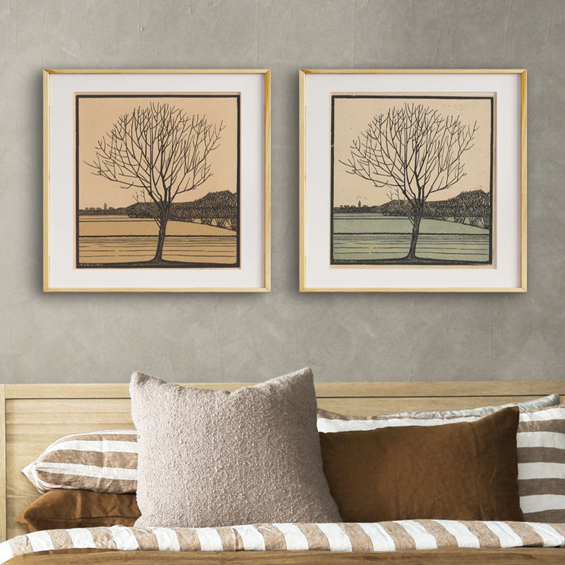 Two Trees in Yellow and Green - Instant Printable Digital Download (Check Junk Mail)