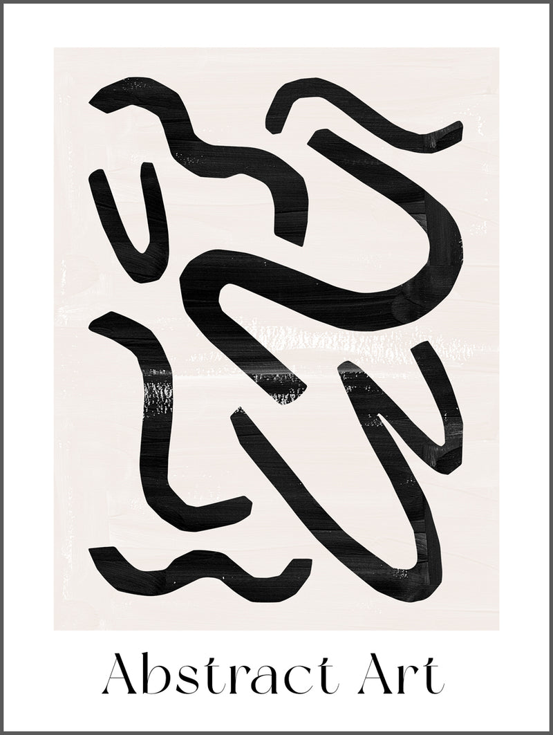 Abstract Lines in Black Poster