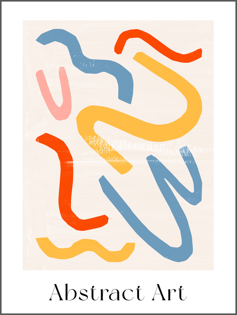 Abstract Lines in Pastels Poster
