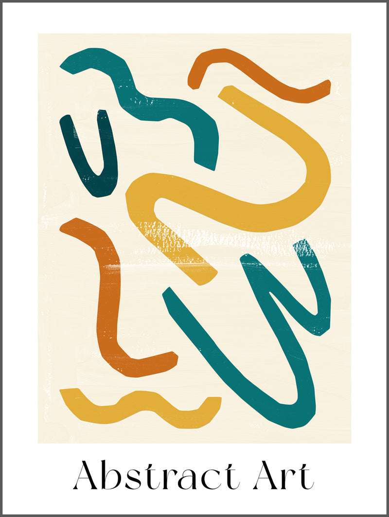 Abstract Lines in Retro Poster