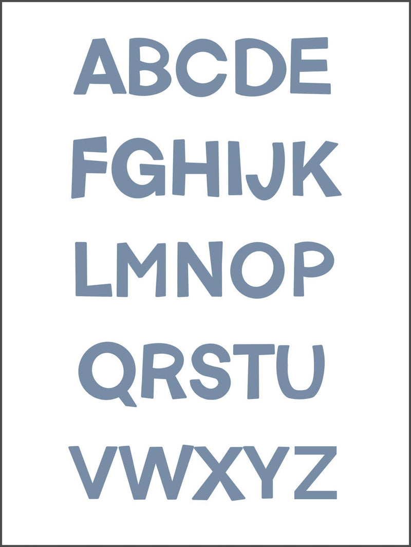 Alphabet in Blue Poster
