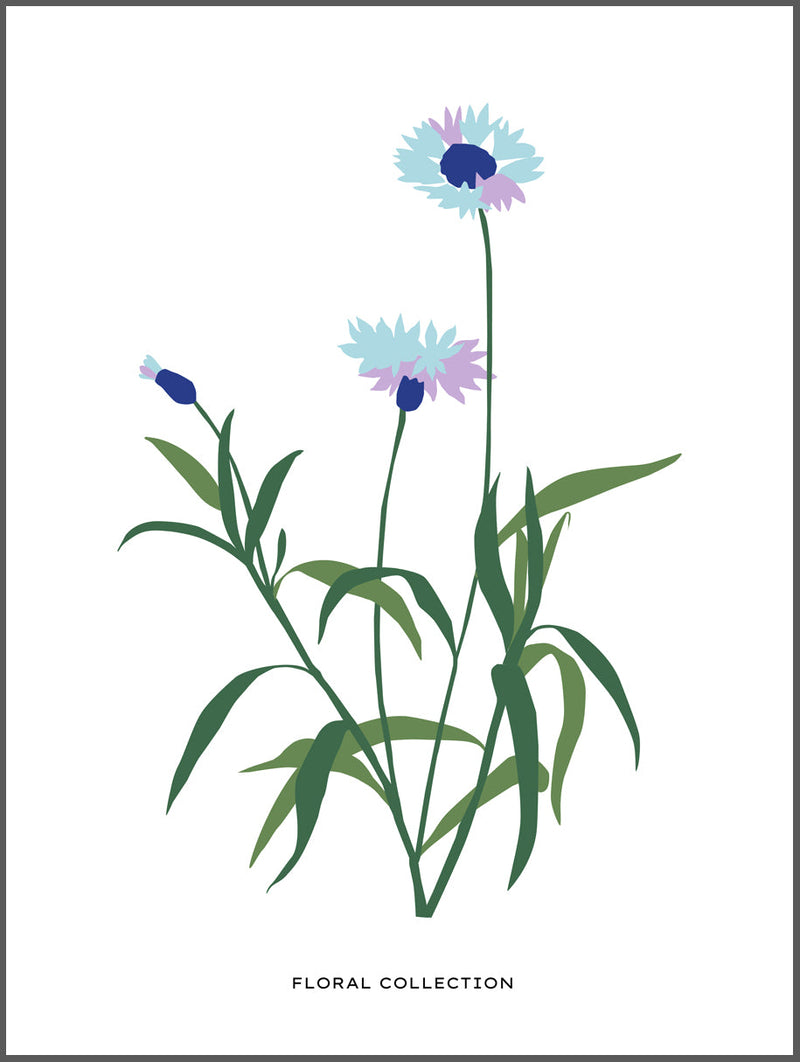 Artful Blue Flower Poster