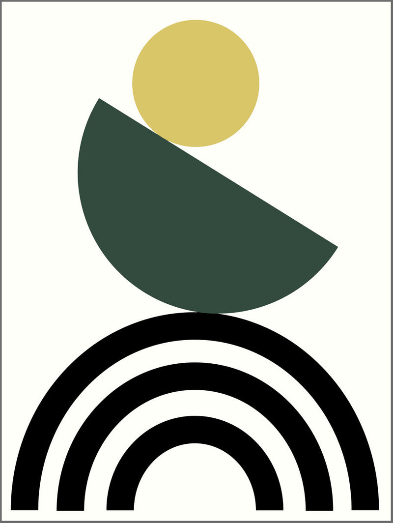 Balance Green Yellow Circle Poster