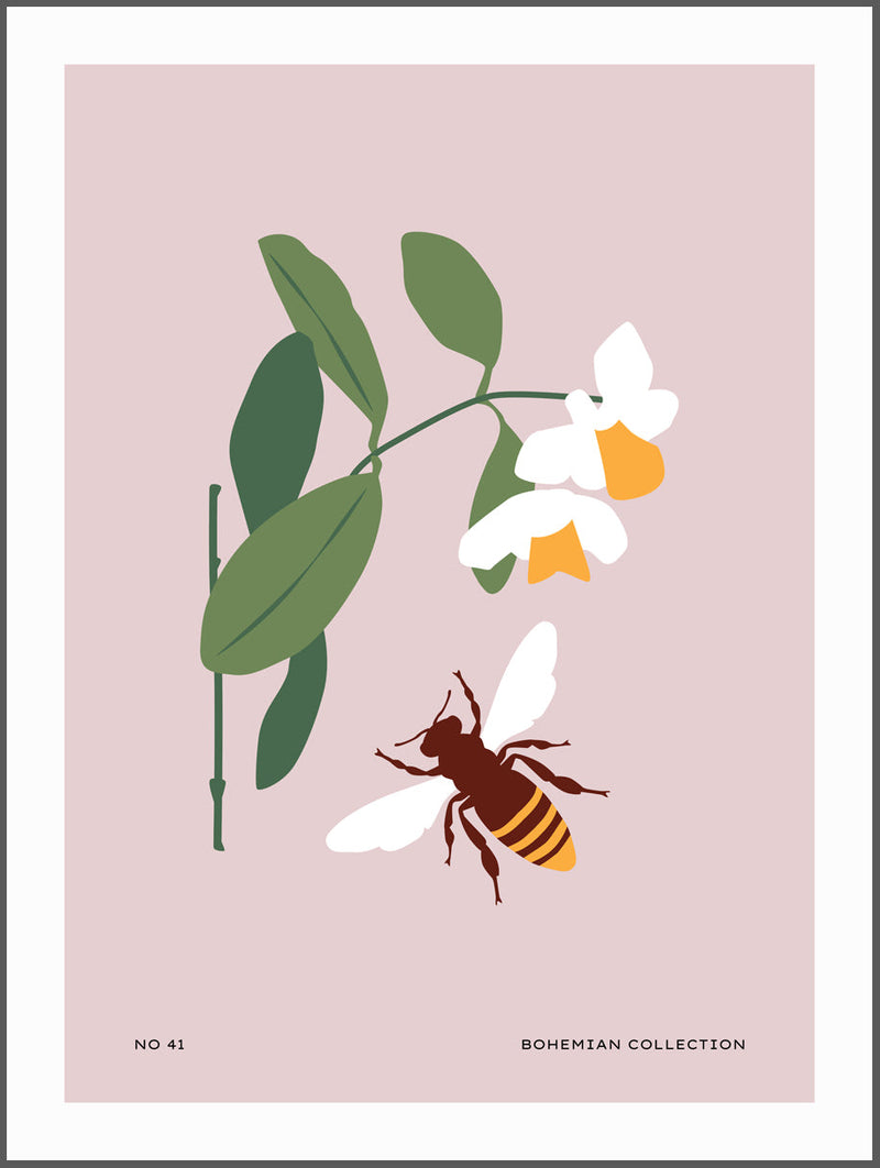 Bee & Flower Poster