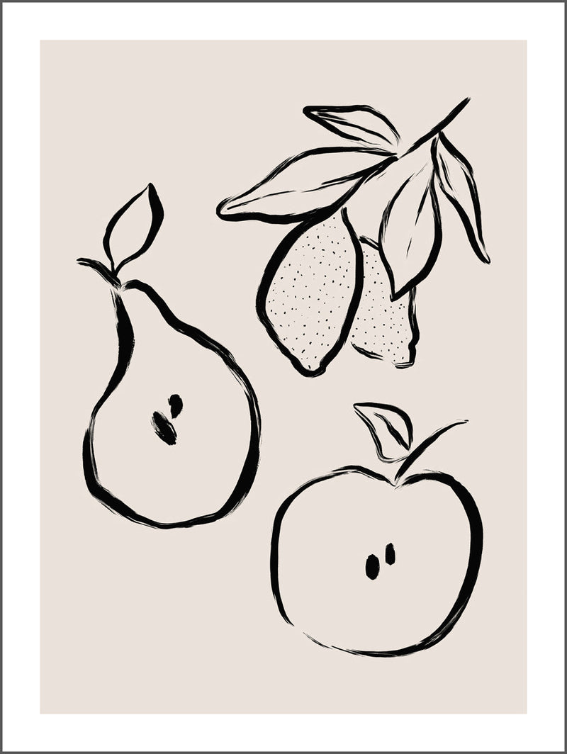 Beige Fruits Poster