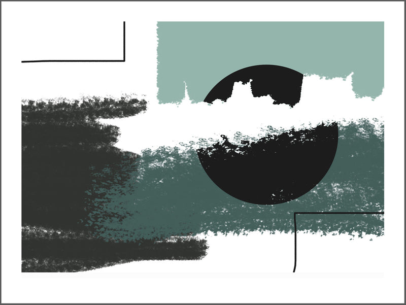 Black Moon Abstract Poster