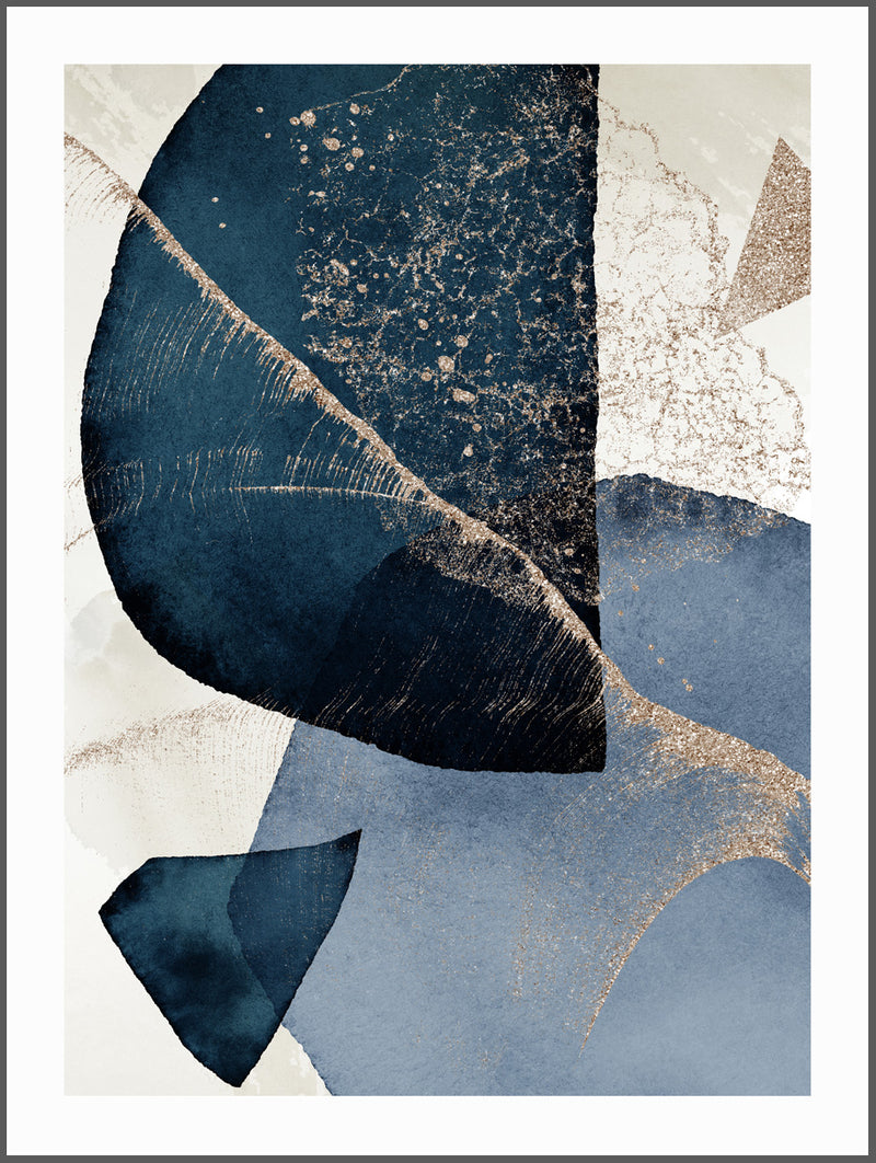 Blue Abstract Art Poster