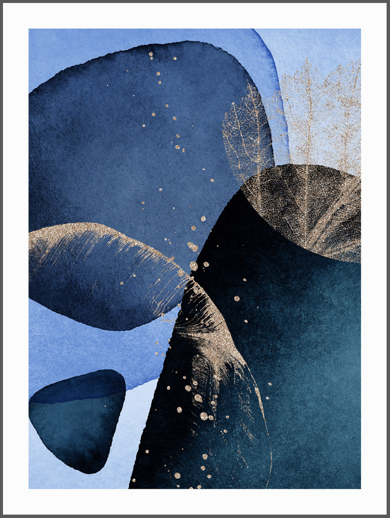 Blue Abstract Shapes Poster