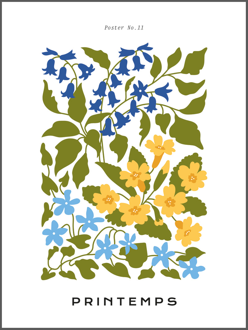 Bluebells & Flowers Poster