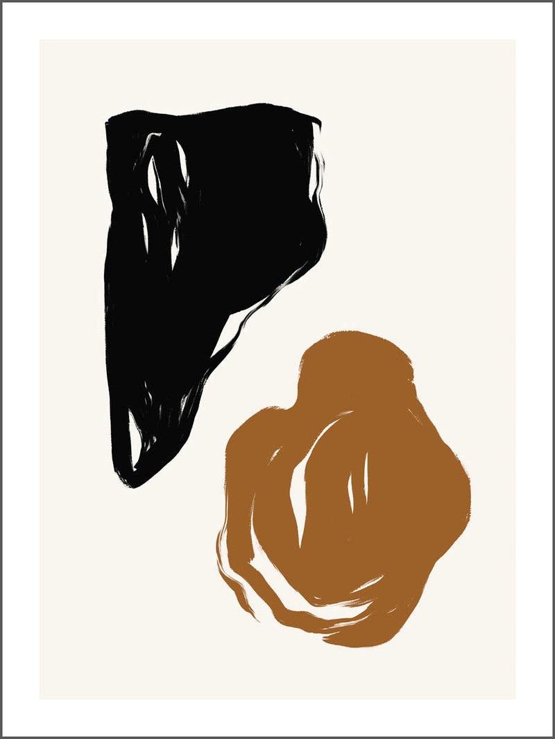 Brown Black Abstract Poster