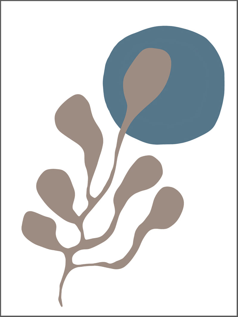 Brown Blue Plant Poster
