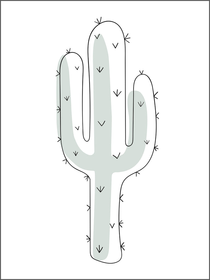 Cactus Drawing Poster