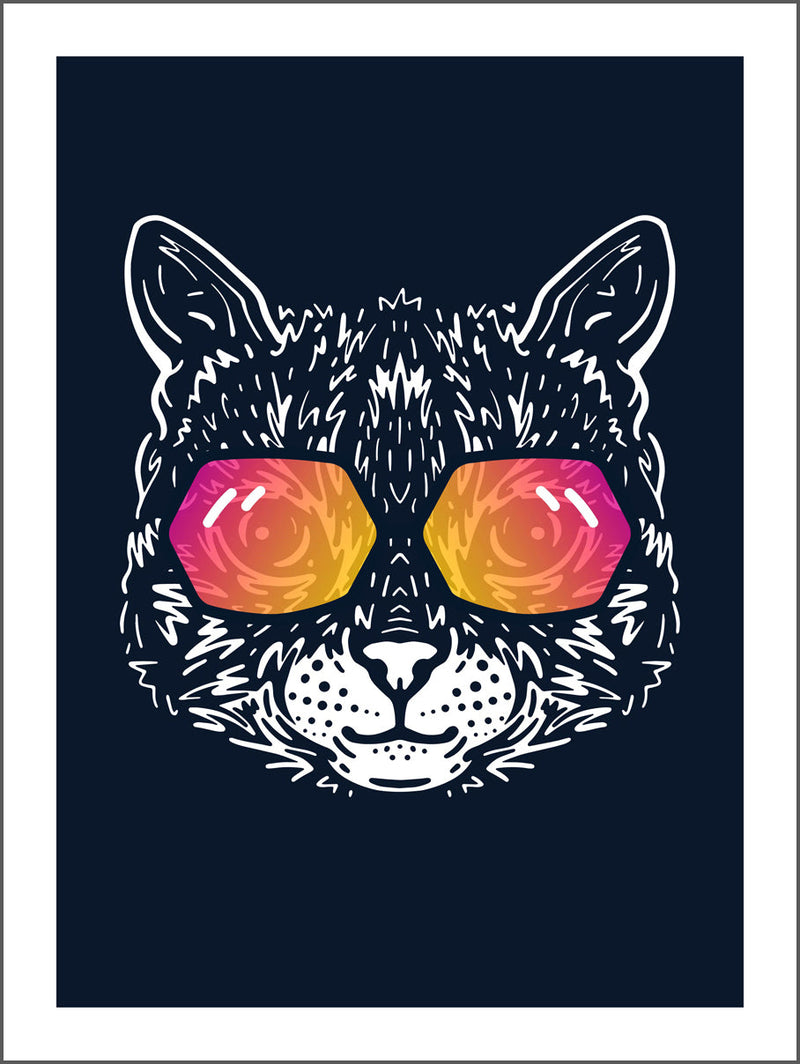 Cat with Shades Poster