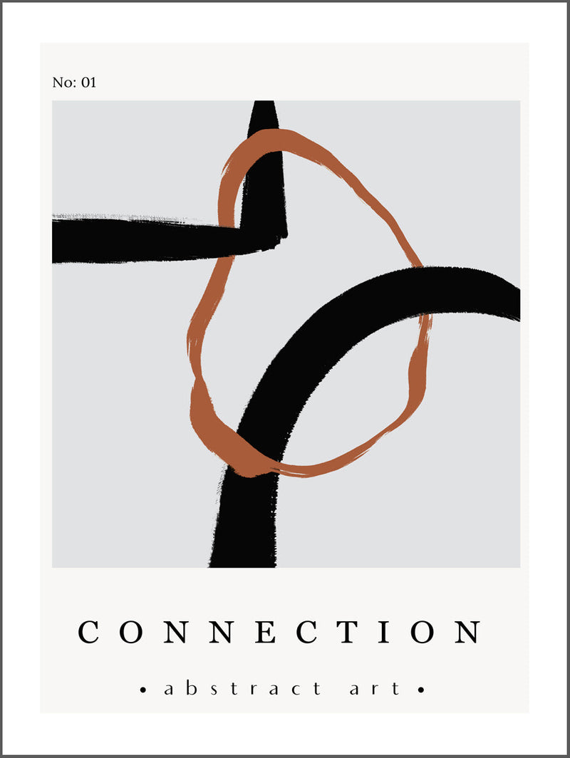Connection Art Orange Circle Poster