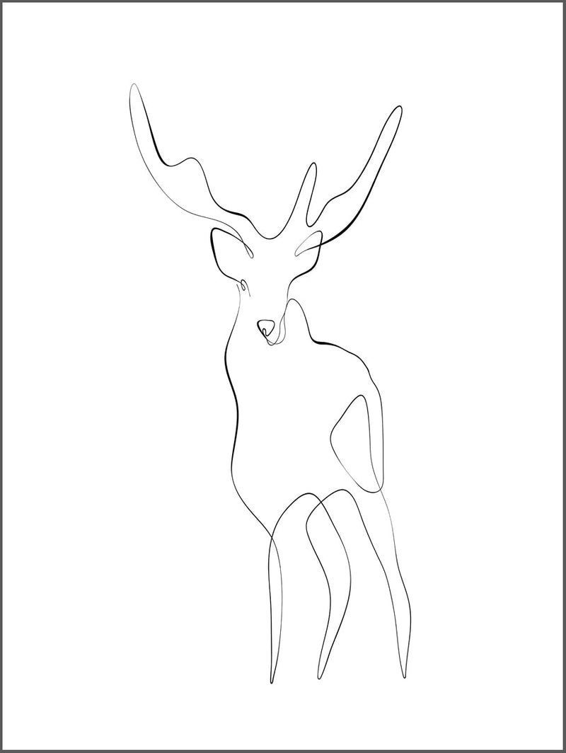 Deer Drawing Poster