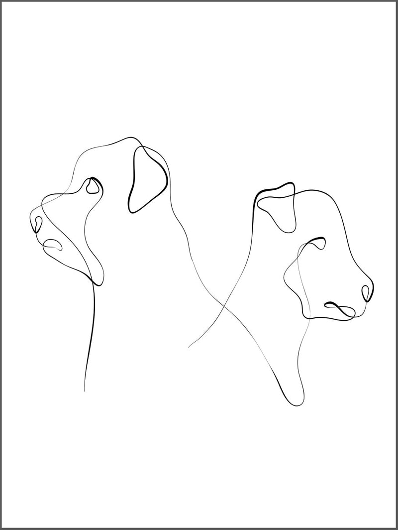 Dogs Drawing Poster
