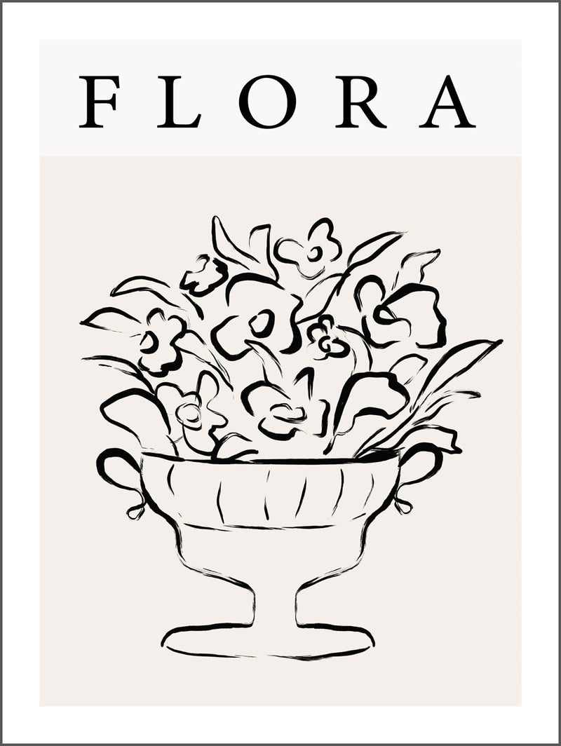 Flora Beige Poster