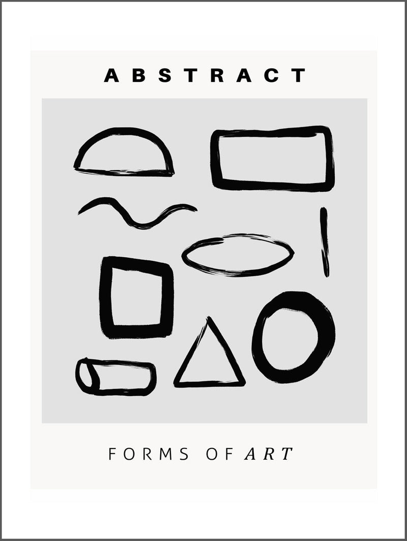 Forms of Art Grey Poster
