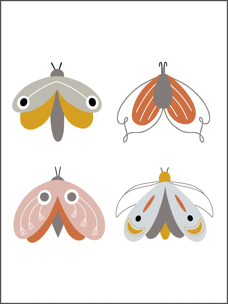 Four Butterflies Poster