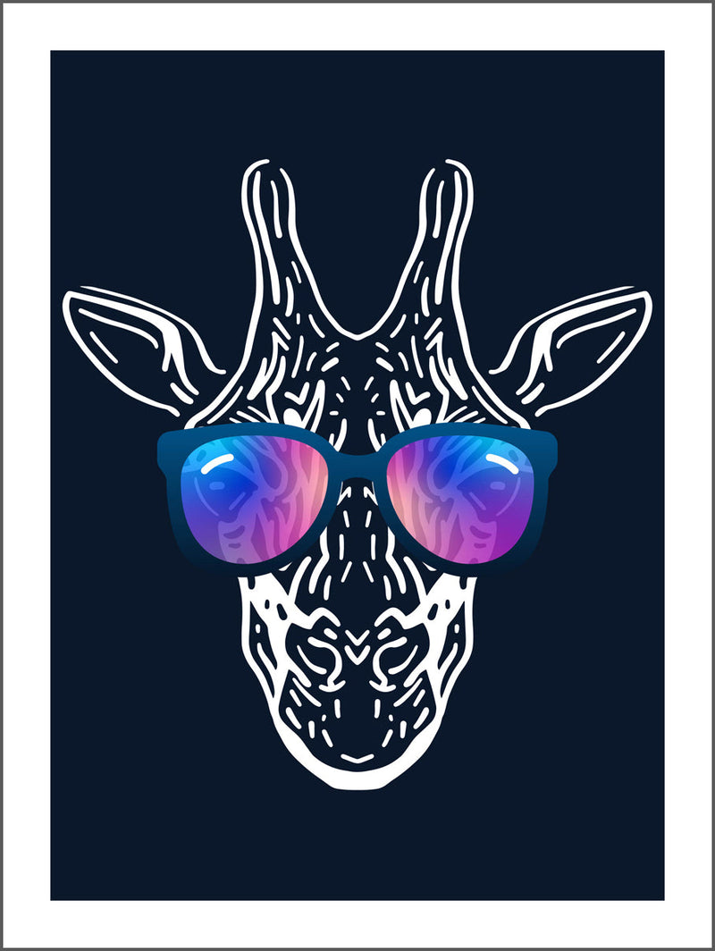 Giraffe with Shades Poster