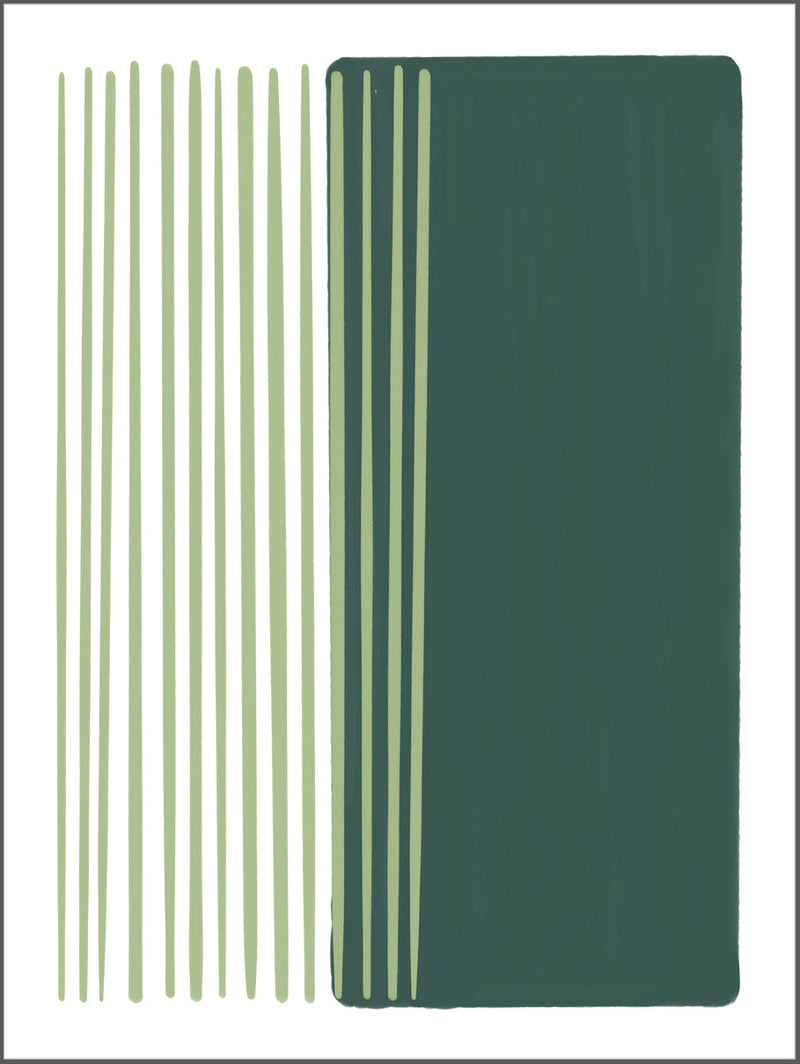 Green With Lines Poster