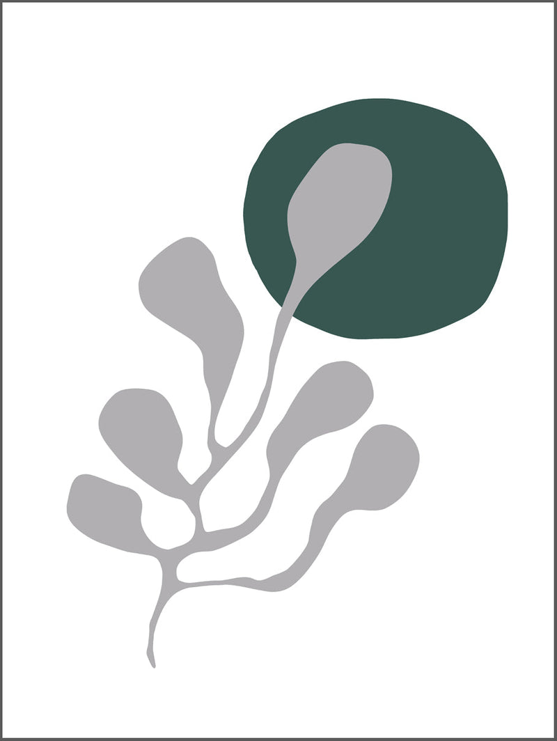 Grey Green Plant Poster