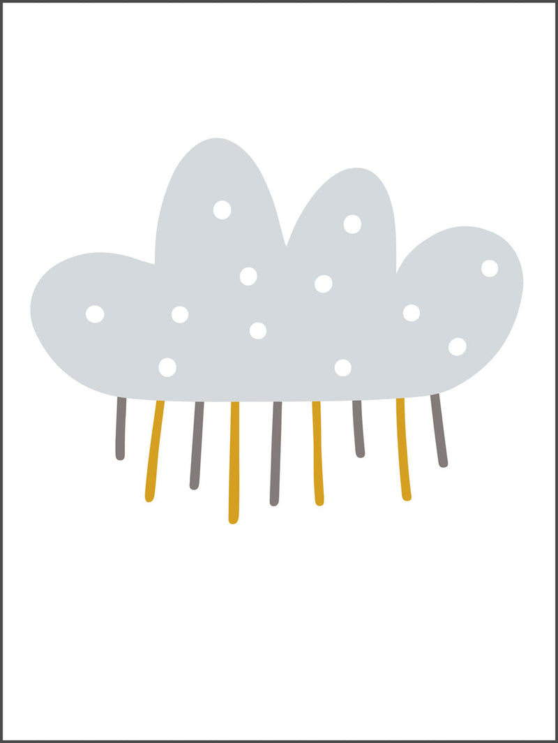 Grey Rain Cloud Poster