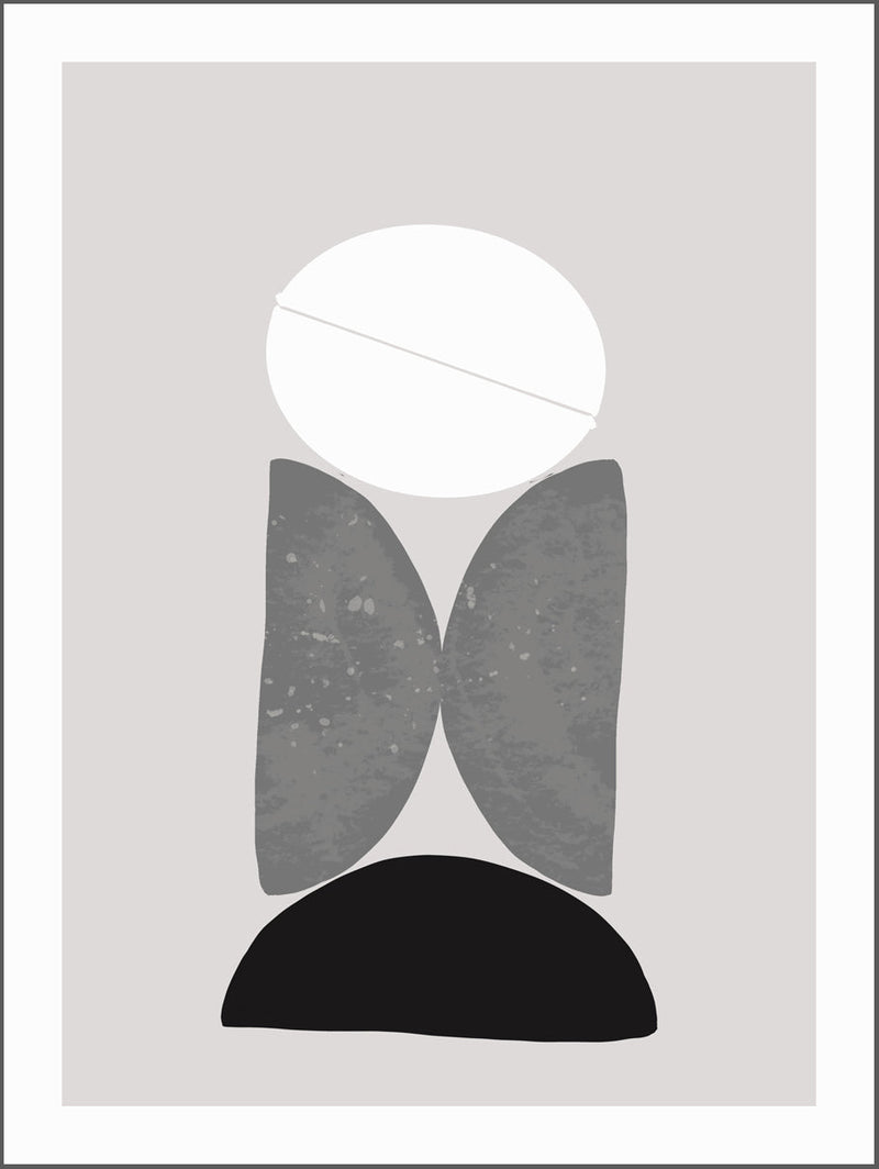 Grey and White Shapes Poster