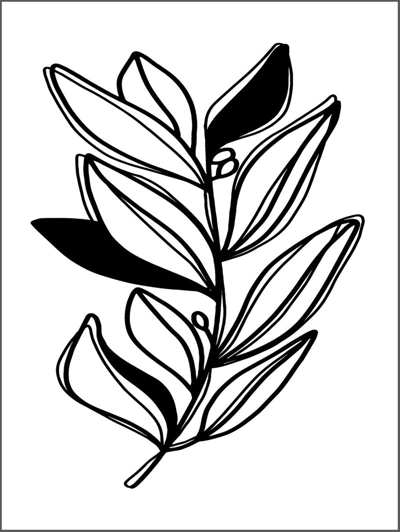 Leaves and Black Poster