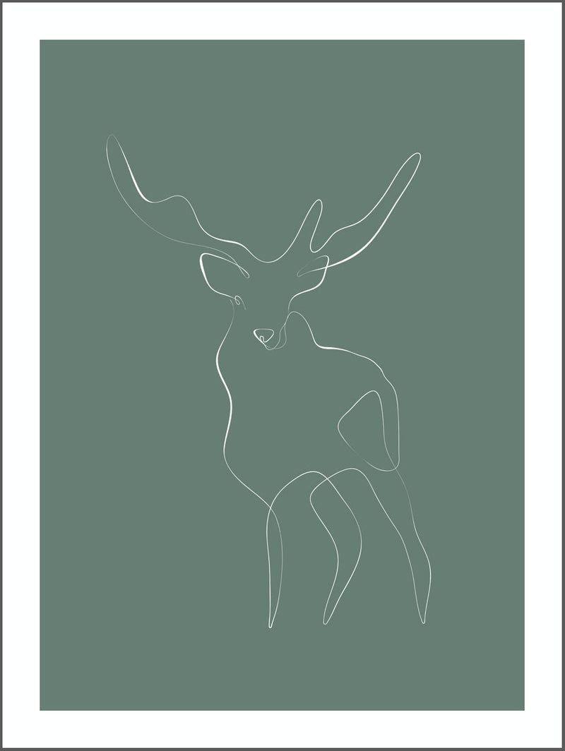 Light Green Deer Poster