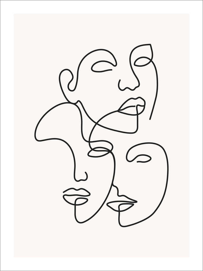 Lines Faces Poster