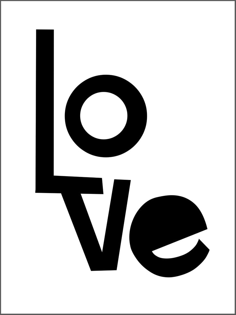 Love Black Letters Poster