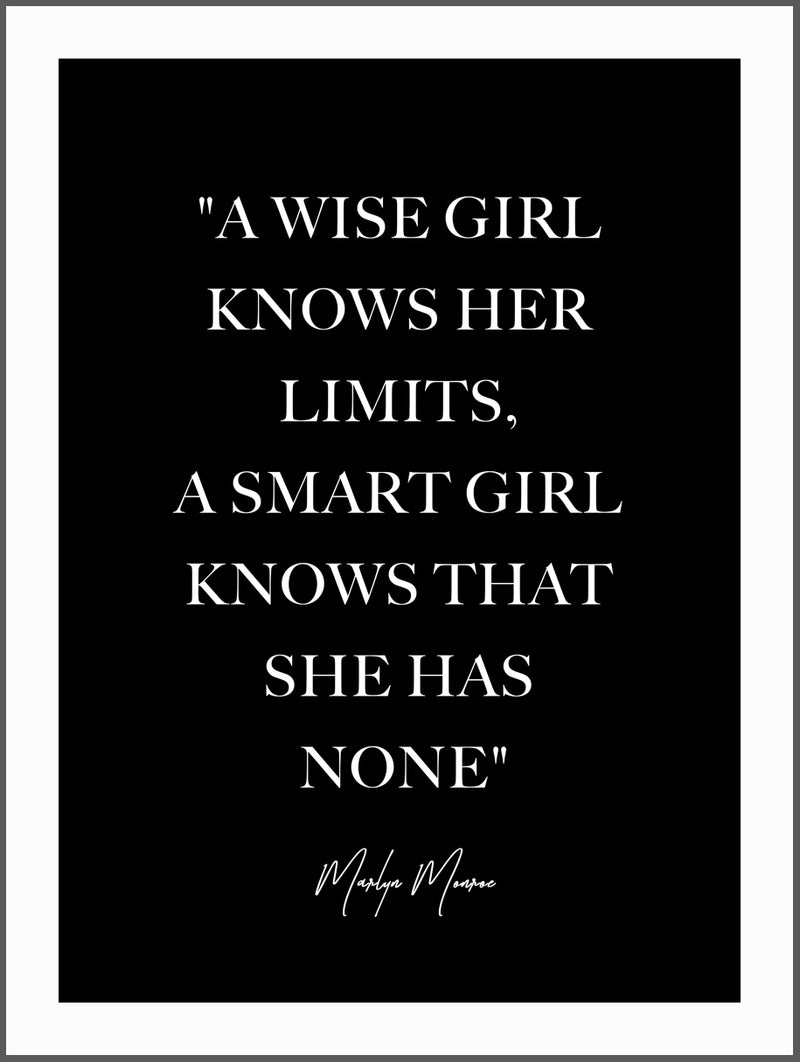 Marilyn Monroe Quote Black Poster