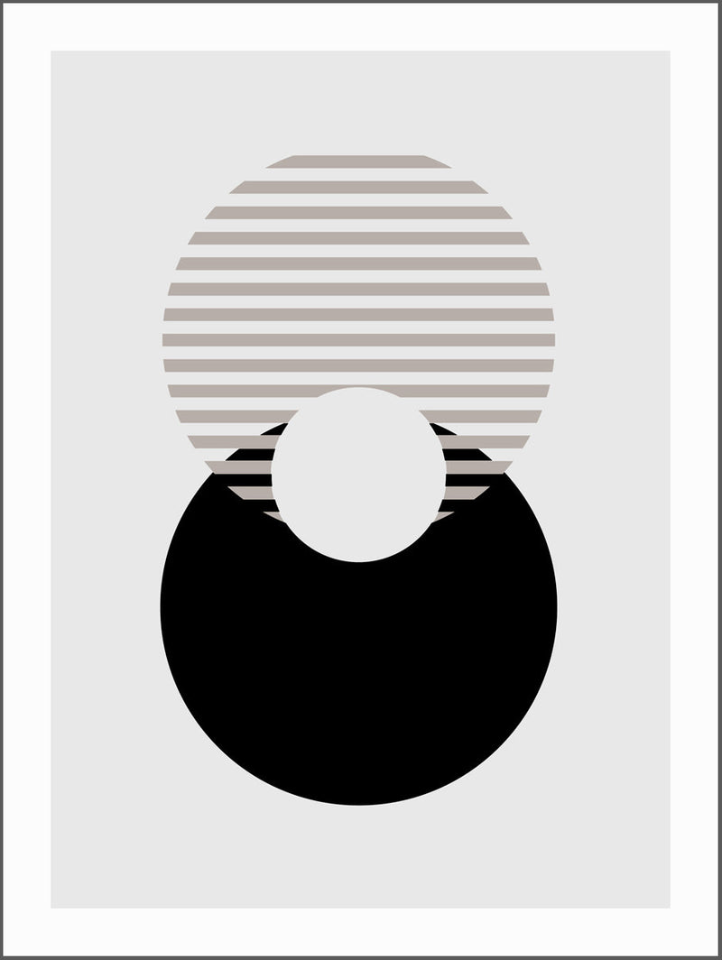 Round & Stripy Abstract Poster