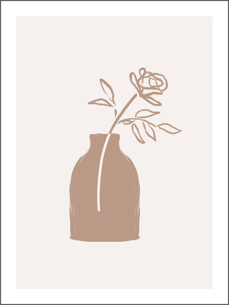 Single Flower in Vase Poster
