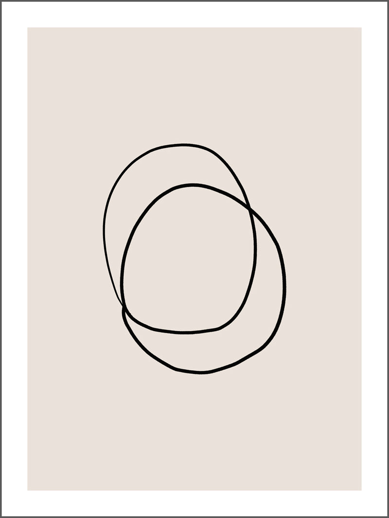 Soft Circles & Beige Poster
