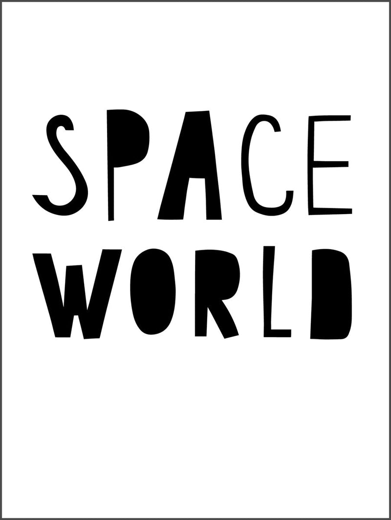 Space World Black Poster