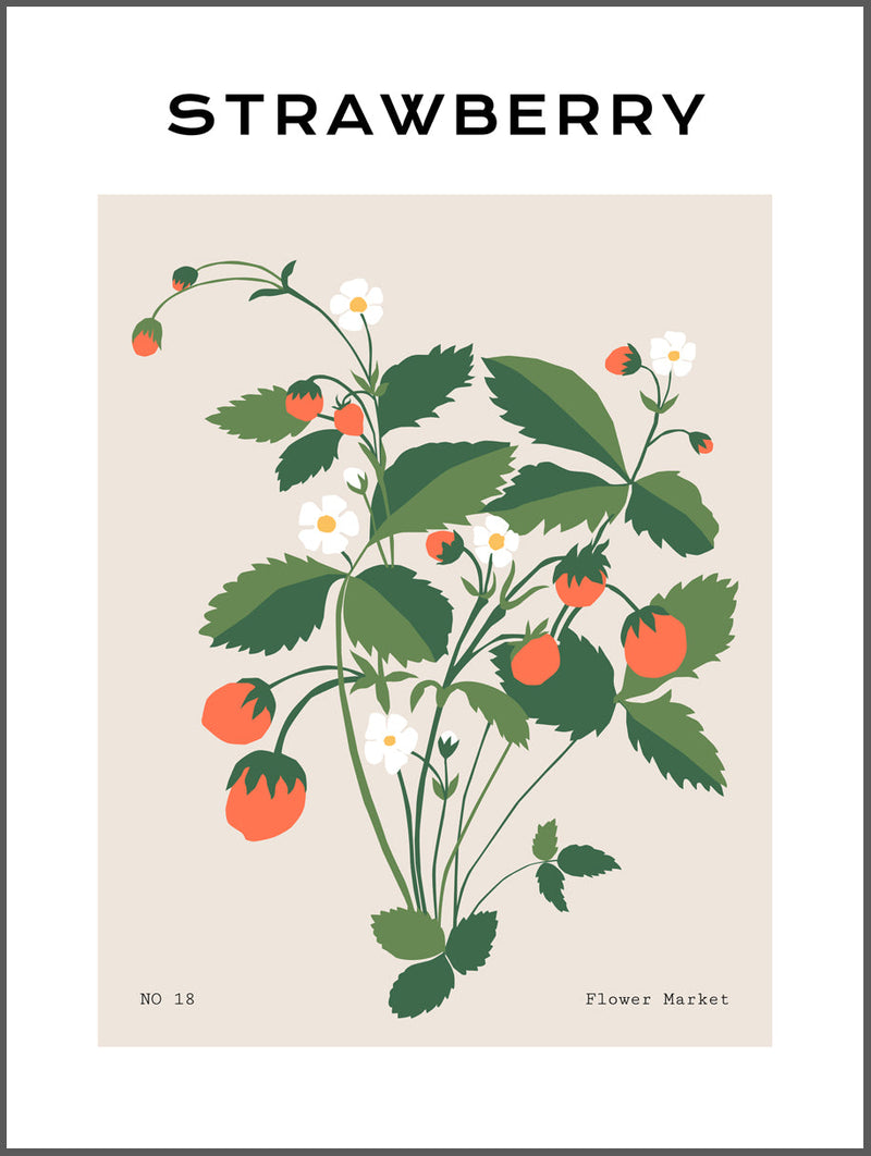 Strawberry Botanique Poster