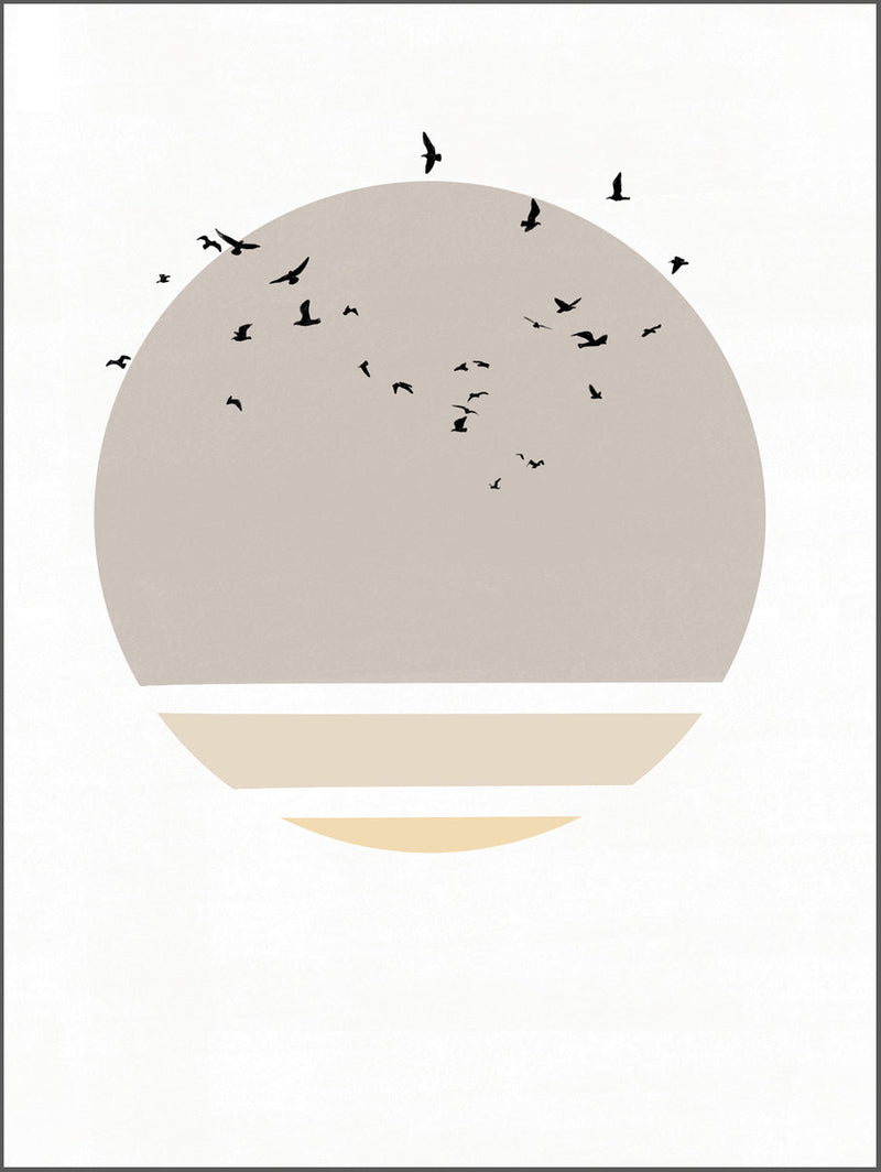 Sun with Birds Poster