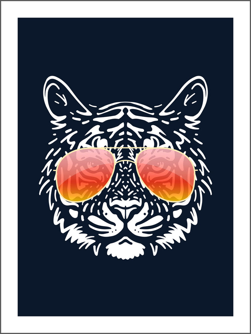 Tiger with Shades Poster