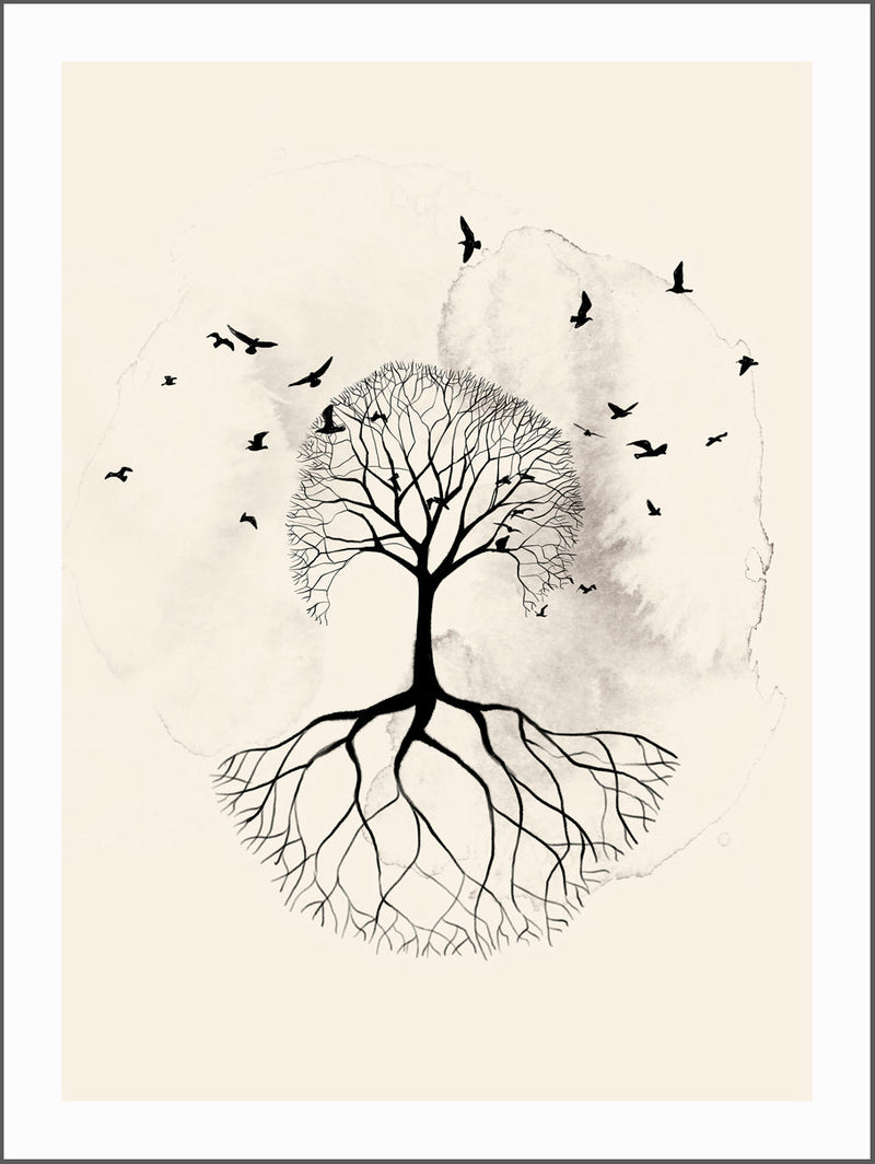Tree & Birds Poster