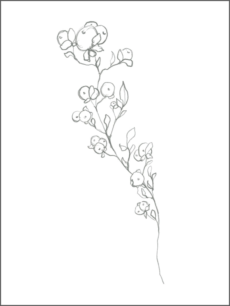 Twig with Flowers Poster