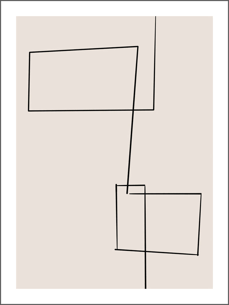 Two Rectangular Lines & Beige Poster
