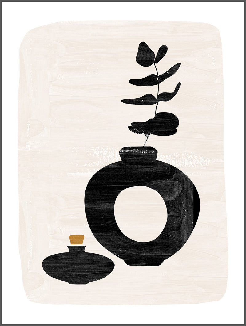 Vases Abstract Black Poster