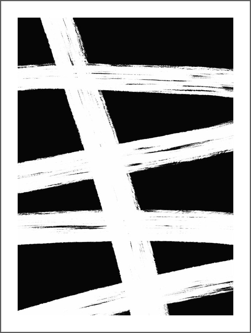 White Art Black Background Poster