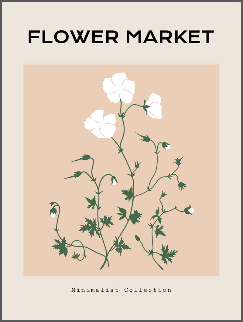 White Flower Greens Poster