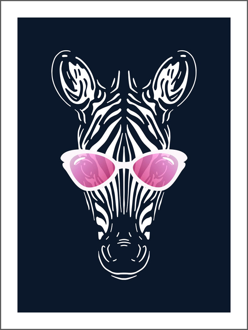 Zebra With Shades Poster