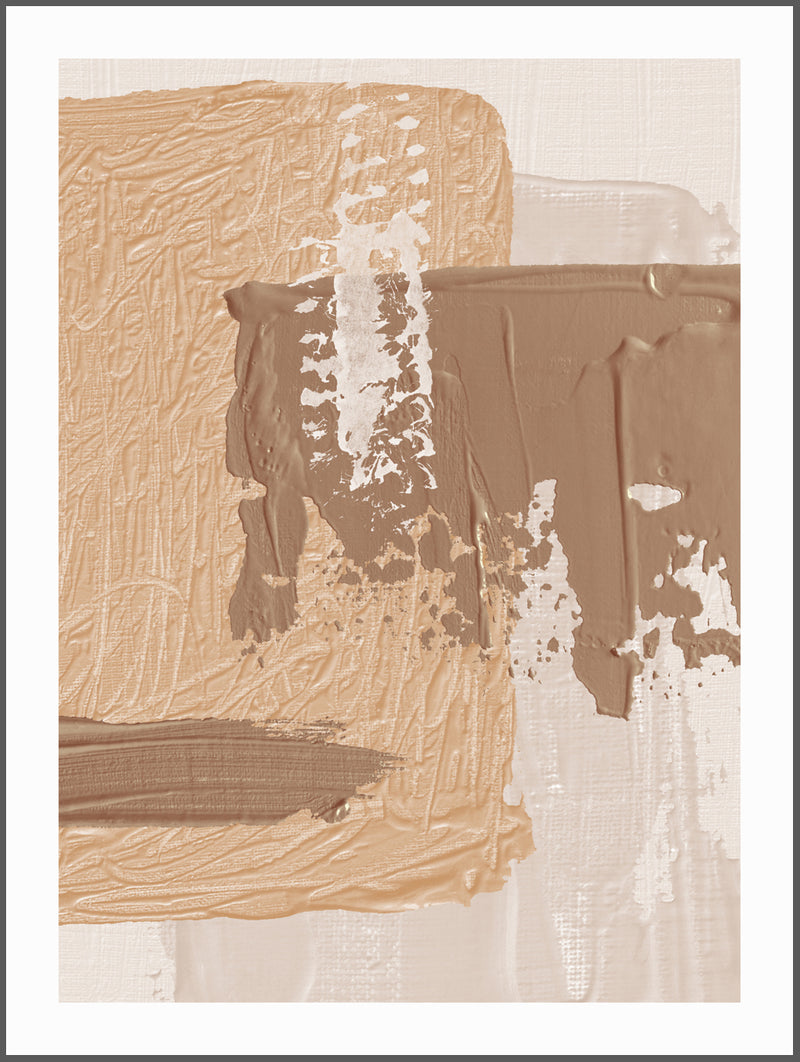Almond Beige Abstract Poster