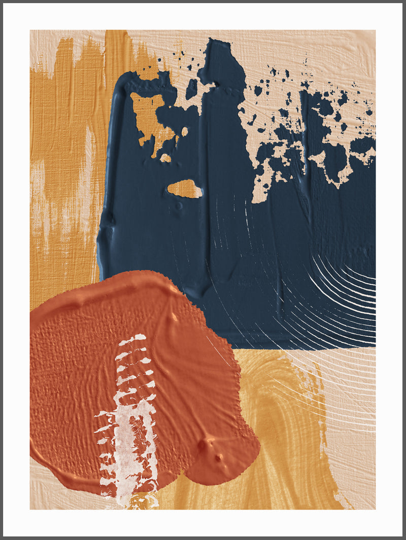 Clay Navy Abstract Poster